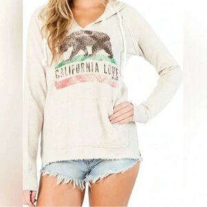 Billabong | ‘California Love’ Distressed Hooded Long Sleeve Sweatshirt